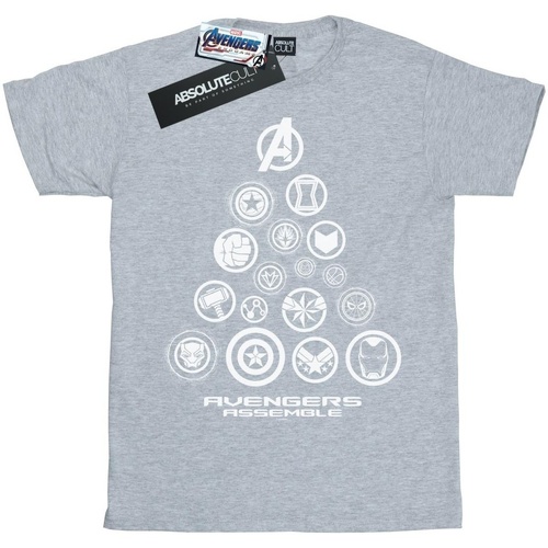 textil Hombre Camisetas manga larga Marvel Avengers Endgame Pyramid Icons Gris