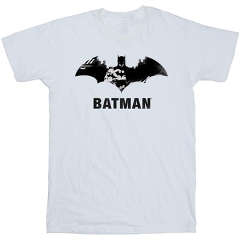 textil Niño Camisetas manga corta Dc Comics Batman Black Stare Logo Blanco