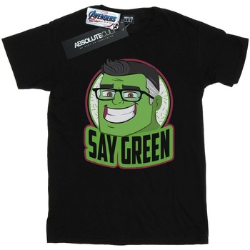 textil Hombre Camisetas manga larga Marvel Avengers Endgame Hulk Say Green Negro