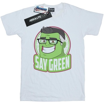 textil Hombre Camisetas manga larga Marvel Avengers Endgame Hulk Say Green Blanco