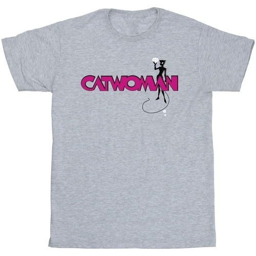 textil Niño Camisetas manga corta Dc Comics Batman Catwoman Logo Gris