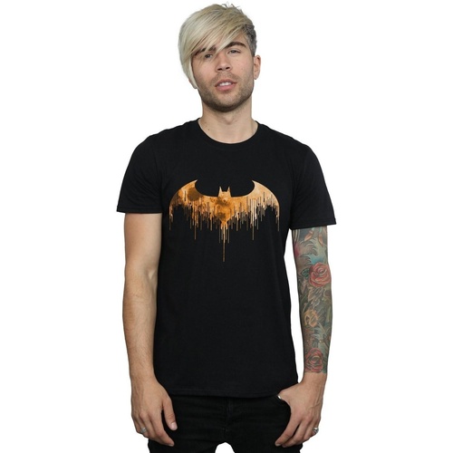 textil Hombre Camisetas manga larga Dc Comics Batman Arkham Knight Halloween Moon Logo Fill Negro
