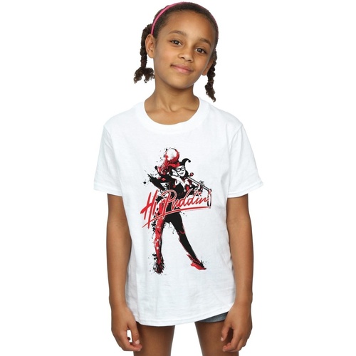 textil Niña Camisetas manga larga Dc Comics Harley Quinn Hi Puddin Blanco