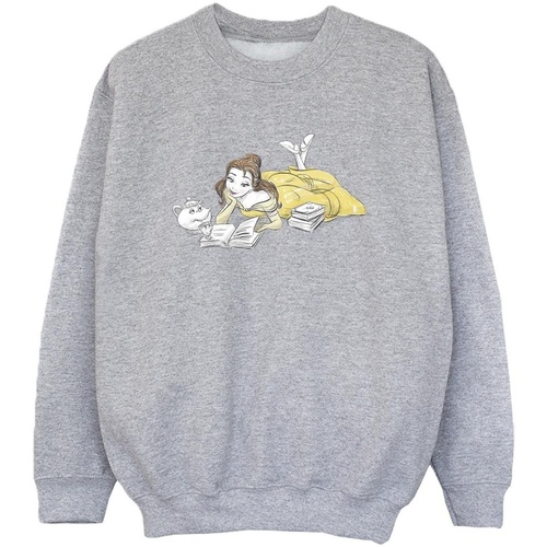 textil Niño Sudaderas Disney Beauty And The Beast Belle Reading Gris