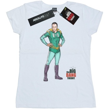 textil Mujer Camisetas manga larga The Big Bang Theory Sheldon Superhero Blanco