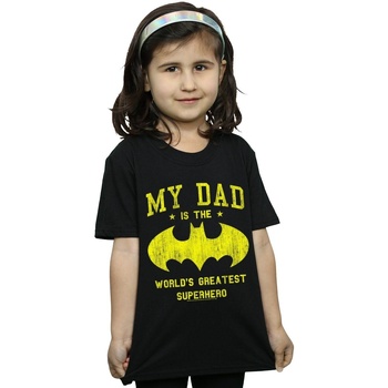 textil Niña Camisetas manga larga Dc Comics Batman My Dad Is A Superhero Negro