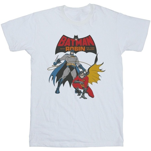textil Niña Camisetas manga larga Dc Comics Batman And Robin Blanco