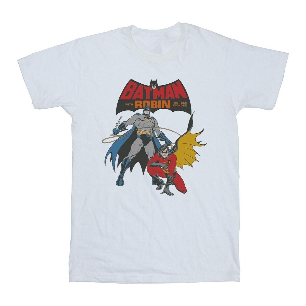 textil Niña Camisetas manga larga Dc Comics Batman And Robin Blanco