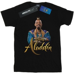 textil Hombre Camisetas manga larga Disney Aladdin Movie Genie Photo Negro