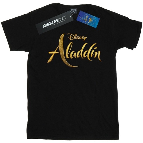 textil Hombre Camisetas manga larga Disney Aladdin Movie Logo Negro