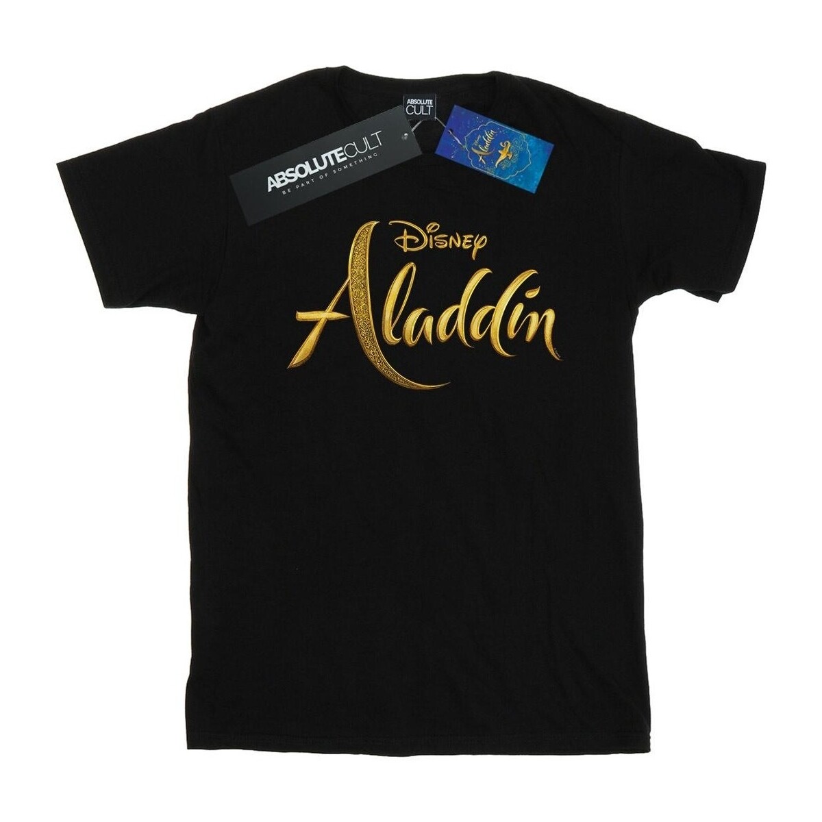 textil Hombre Camisetas manga larga Disney Aladdin Movie Logo Negro