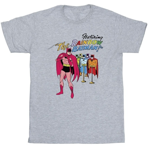 textil Niño Camisetas manga corta Dc Comics Batman Comic Cover Rainbow Batman Gris