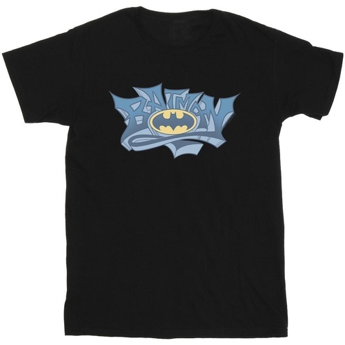 textil Niño Camisetas manga corta Dc Comics Batman Graffiti Logo Negro