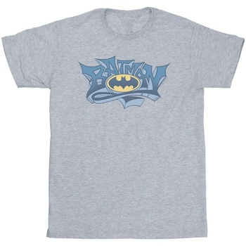 textil Niño Camisetas manga corta Dc Comics Batman Graffiti Logo Gris