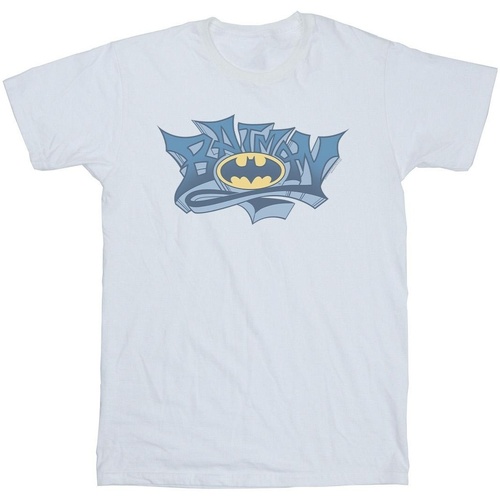 textil Niño Camisetas manga corta Dc Comics Batman Graffiti Logo Blanco