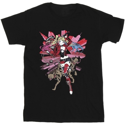 textil Niña Camisetas manga larga Dc Comics Harley Quinn Hyenas Negro