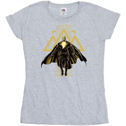textil Mujer Camisetas manga larga Dc Comics Black Adam Rising Golden Symbols Gris