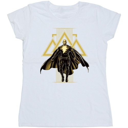 textil Mujer Camisetas manga larga Dc Comics Black Adam Rising Golden Symbols Blanco