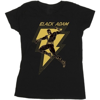 textil Mujer Camisetas manga larga Dc Comics Black Adam Golden Bolt Chest Negro