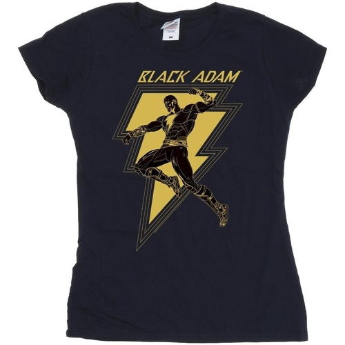 textil Mujer Camisetas manga larga Dc Comics Black Adam Golden Bolt Chest Azul