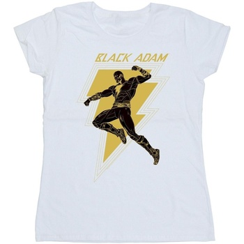 textil Mujer Camisetas manga larga Dc Comics Black Adam Golden Bolt Chest Blanco