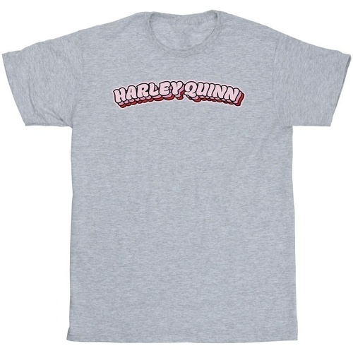 textil Niña Camisetas manga larga Dc Comics Batman Harley Quinn Logo Gris