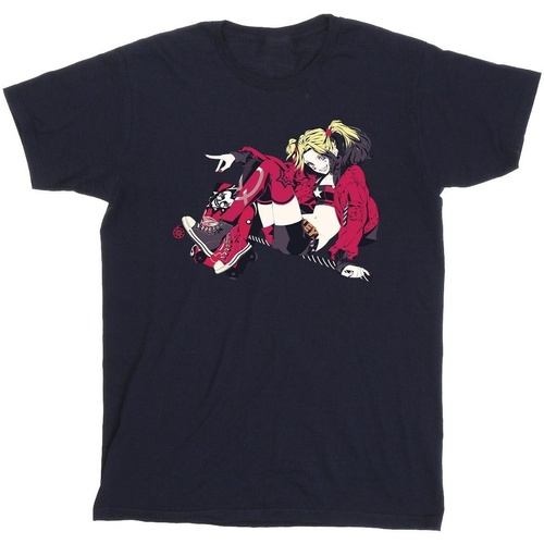 textil Niña Camisetas manga larga Dc Comics Harley Quinn Rollerskates Azul