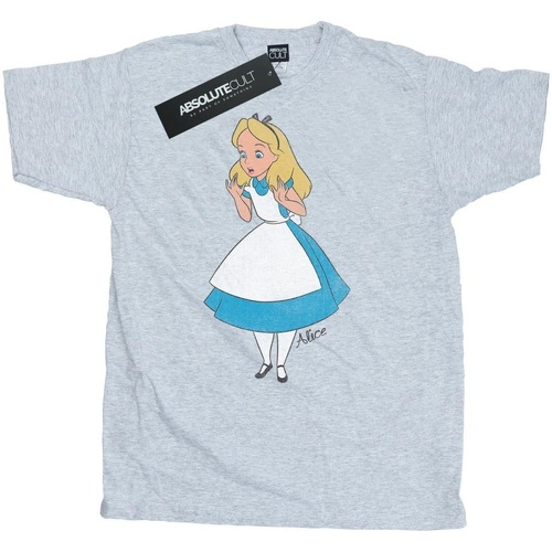 textil Hombre Camisetas manga larga Disney Alice In Wonderland Surprised Alice Gris