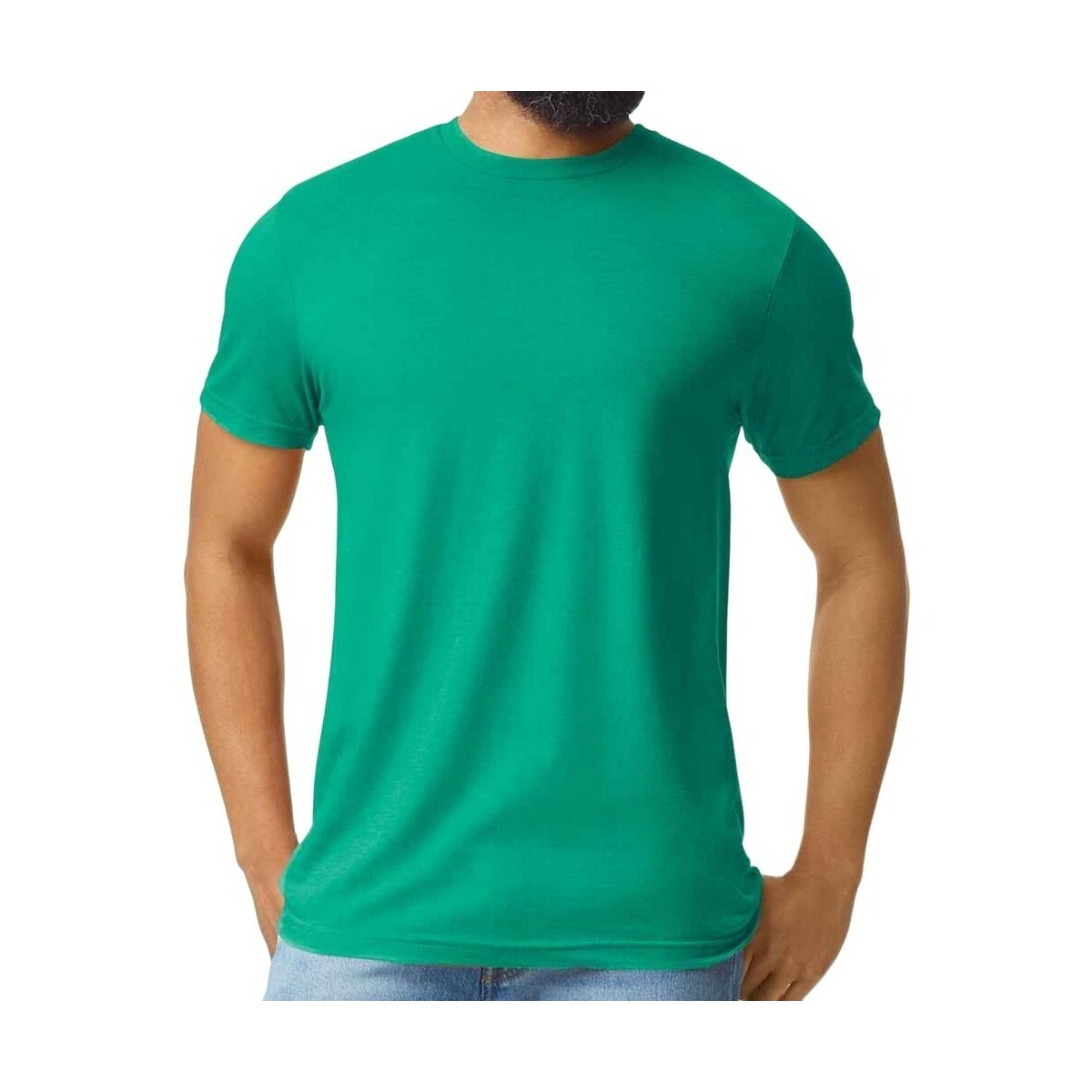 textil Hombre Camisetas manga larga Gildan Softstyle CVC Verde