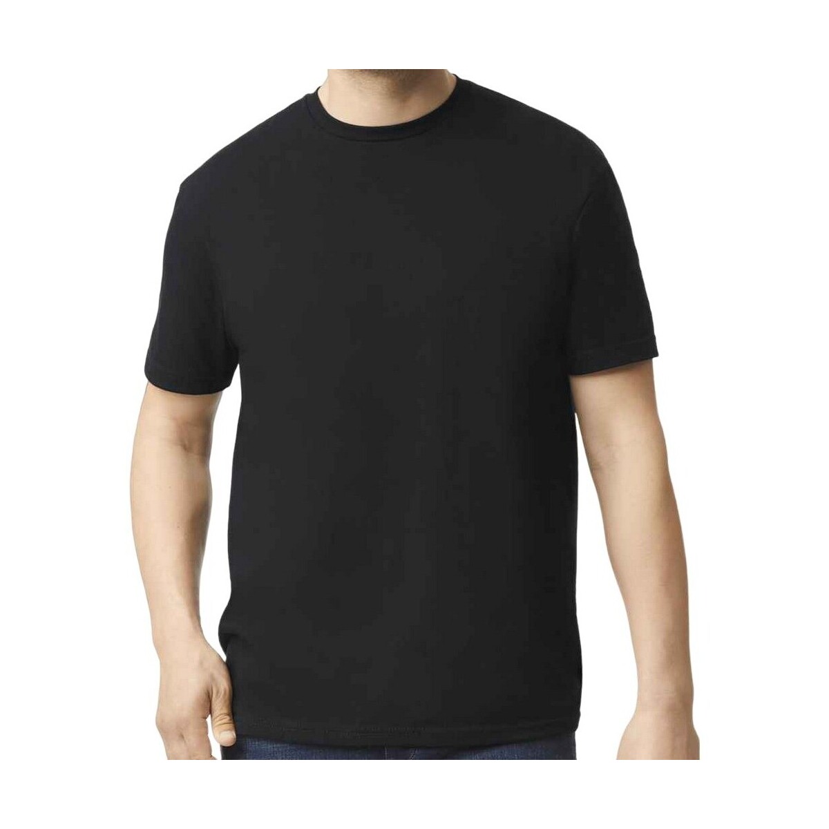 textil Hombre Camisetas manga larga Gildan Softstyle CVC Negro