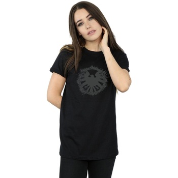 textil Mujer Camisetas manga larga Marvel Agents Of SHIELD Brushed Logo Negro