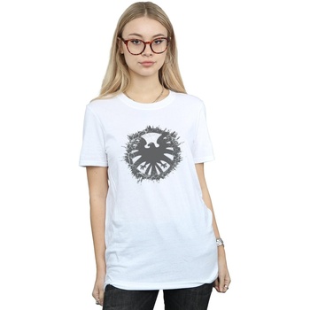 textil Mujer Camisetas manga larga Marvel Agents Of SHIELD Brushed Logo Blanco