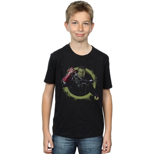 textil Niño Tops y Camisetas Marvel Avengers Endgame Hulk Nano Gauntlet Negro