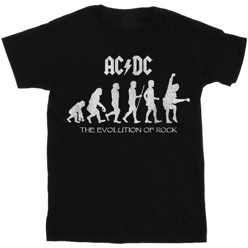 textil Mujer Camisetas manga larga Acdc Evolution Of Rock Negro