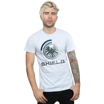 textil Hombre Camisetas manga larga Marvel Avengers SHIELD Logo Gris