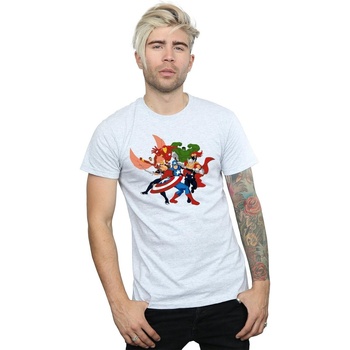 textil Hombre Camisetas manga larga Marvel Avengers Assemble Comic Team Gris
