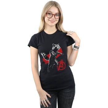 textil Mujer Camisetas manga larga Marvel Avengers Endgame Mono Rocket Negro