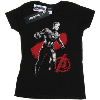 textil Mujer Camisetas manga larga Marvel Avengers Endgame Mono Captain America Negro