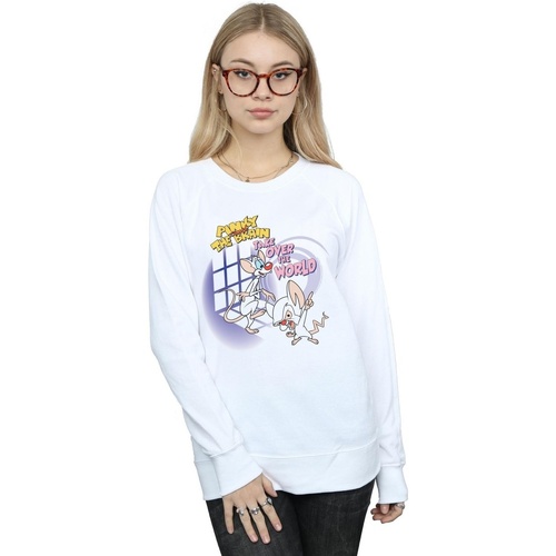 textil Mujer Sudaderas Animaniacs Pinky And The Brain Take Over The World Blanco