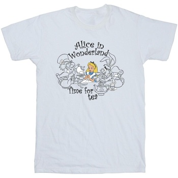 textil Niño Camisetas manga corta Disney Alice In Wonderland Time For Tea Blanco