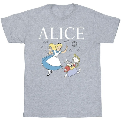 textil Niño Camisetas manga corta Disney Alice In Wonderland Follow The Rabbit Gris