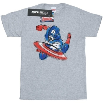 textil Hombre Camisetas manga larga Marvel Avengers Captain America Spray Gris