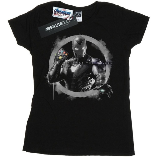 textil Mujer Camisetas manga larga Marvel Avengers Endgame Iron Man Nano Gauntlet Negro