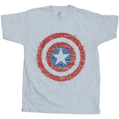 textil Hombre Camisetas manga larga Marvel Captain America 75th Super Soldier Gris