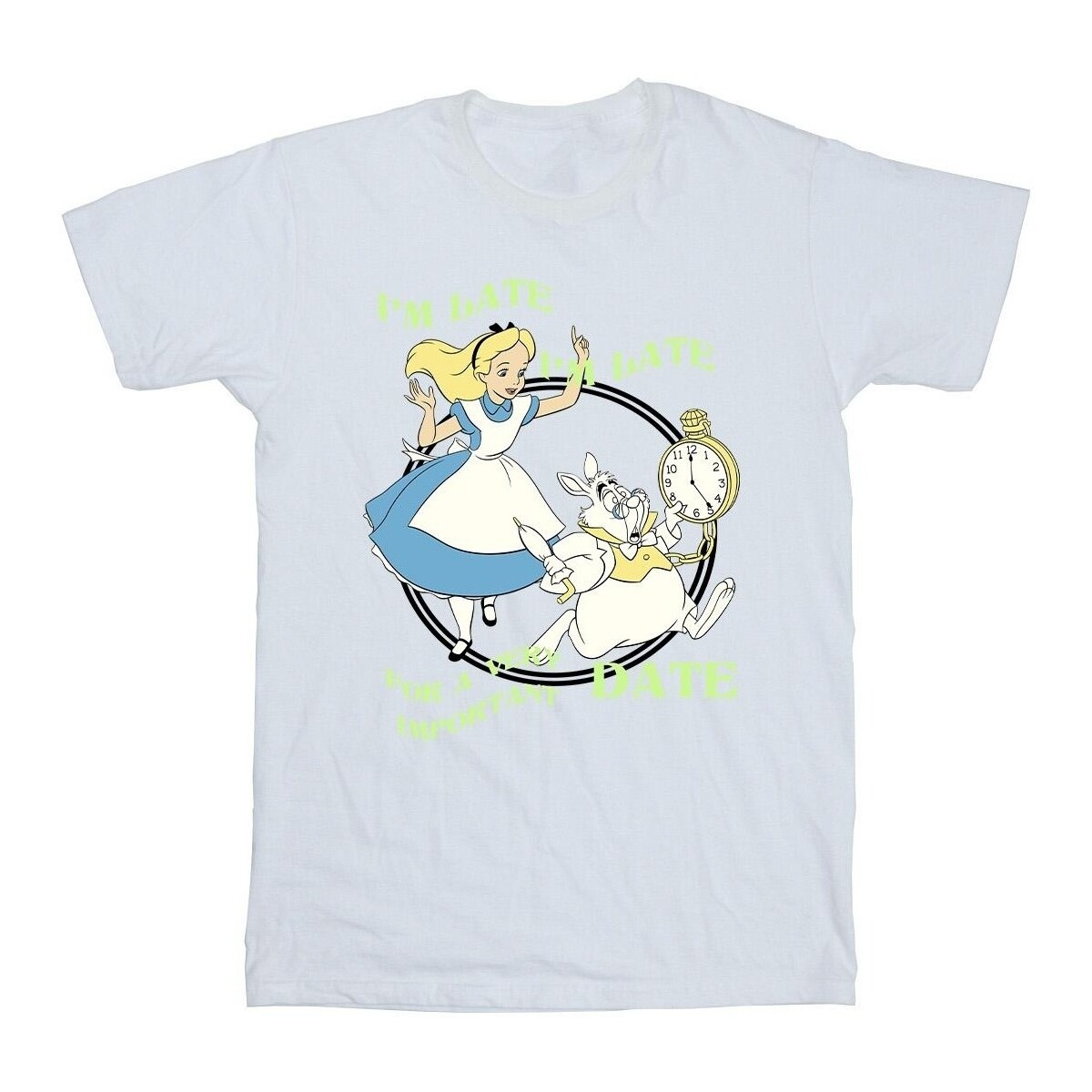 textil Niña Camisetas manga larga Disney Alice In Wonderland I'm Late Blanco