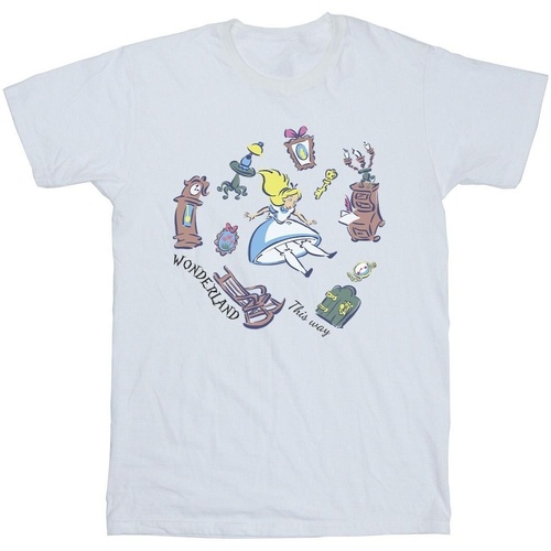 textil Niña Camisetas manga larga Disney Alice In Wonderland Falling Blanco