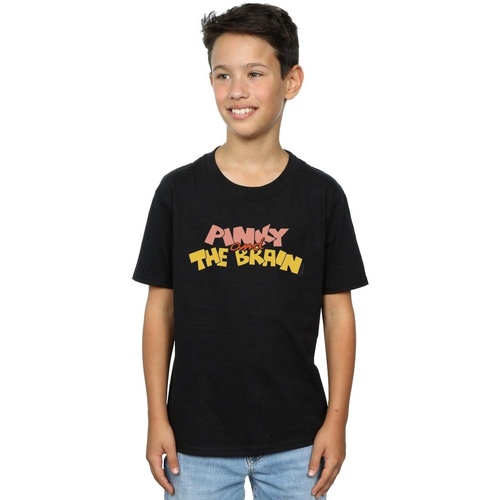 textil Niño Tops y Camisetas Animaniacs Pinky And The Brain Logo Negro