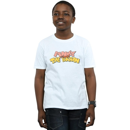 textil Niño Tops y Camisetas Animaniacs Pinky And The Brain Logo Blanco
