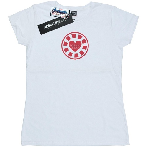 textil Mujer Camisetas manga larga Marvel Avengers Endgame I Love You 3000 Tony Stark Heart Blanco