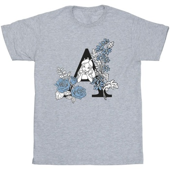 textil Niña Camisetas manga larga Disney Alice In Wonderland Letter A Gris